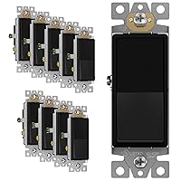 Vista 21 de ENERLITES Elite Series - Interruptor basculante decorativo sin tornillos, 3 vías o unipolar, 3 cables, tornillo de conexión a tierra, grado