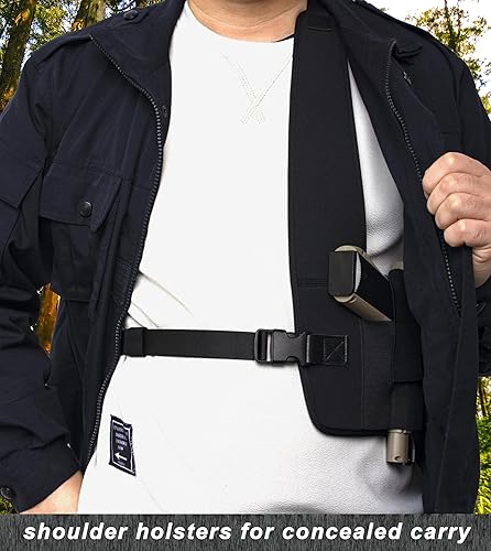 Miniatura 3 de HOGIKUO Funda de hombro para hombre, fundas de hombro para transporte oculto, hombro de pistola, se adapta a Glock, M & P, Ruger, Sig Sauer y más