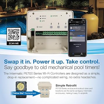 Intermatic PE723P Wi-Fi Pool Timer, 120-277VAC, 2-Circuit, Outdoor Rated