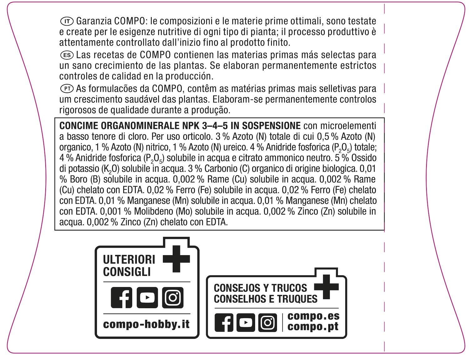 COMPO Concime Liquido per Orchidee 250 ml Fertilizzante Organo-Minerale