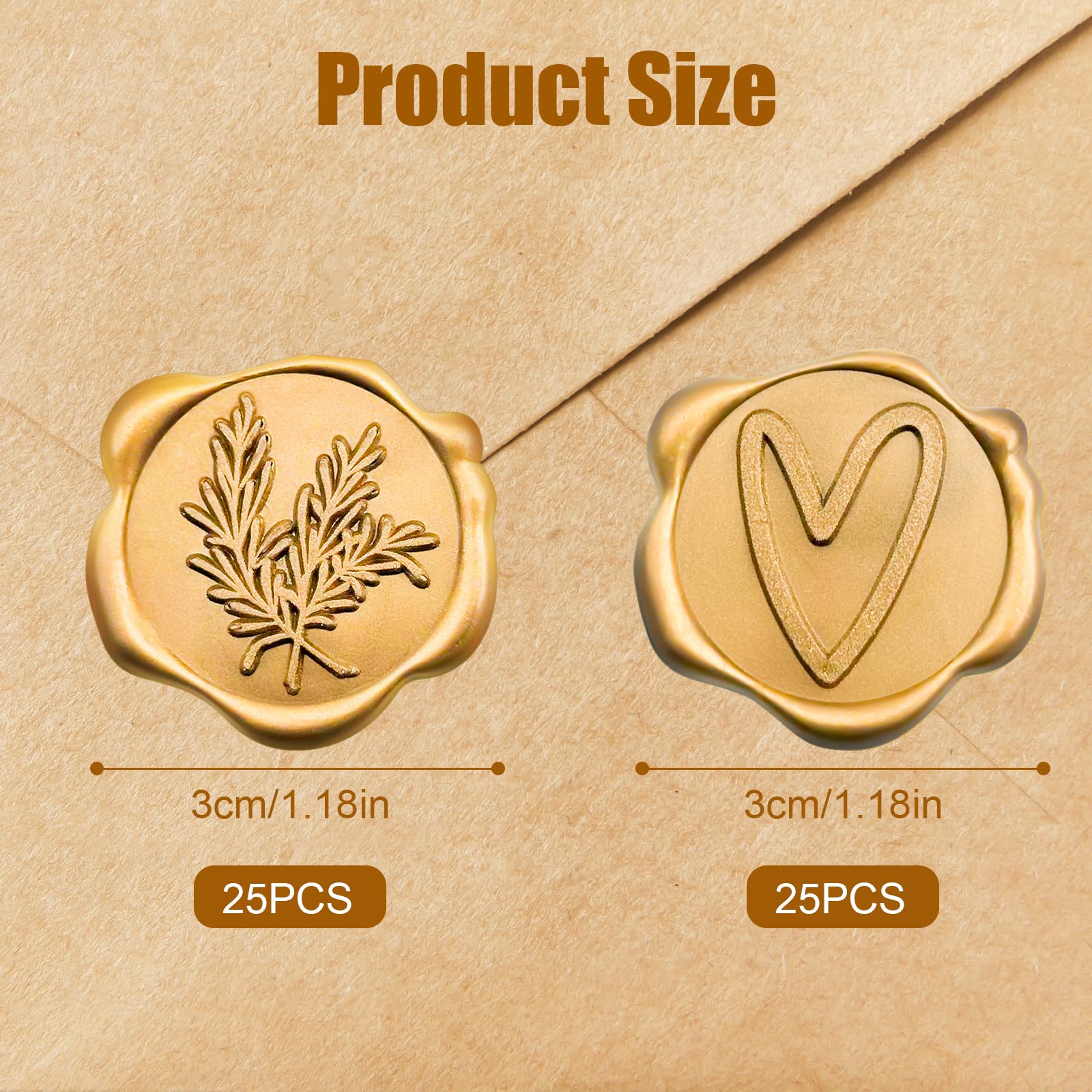 50 Adesivi Sigillo Ceralacca Oro - Per Inviti Matrimonio E Lettere - Foto 9