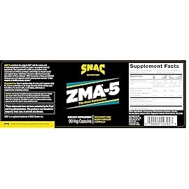 SNAC ZMA-5 Sleep Aid Supplement, Promote Muscle Recovery & Growth, Immune Support, & Restorative Sleep with Zinc, Magnesium & 5-HTP, Post Workout, Before Bed ZMA Supplements 180 Count (2 Pack)