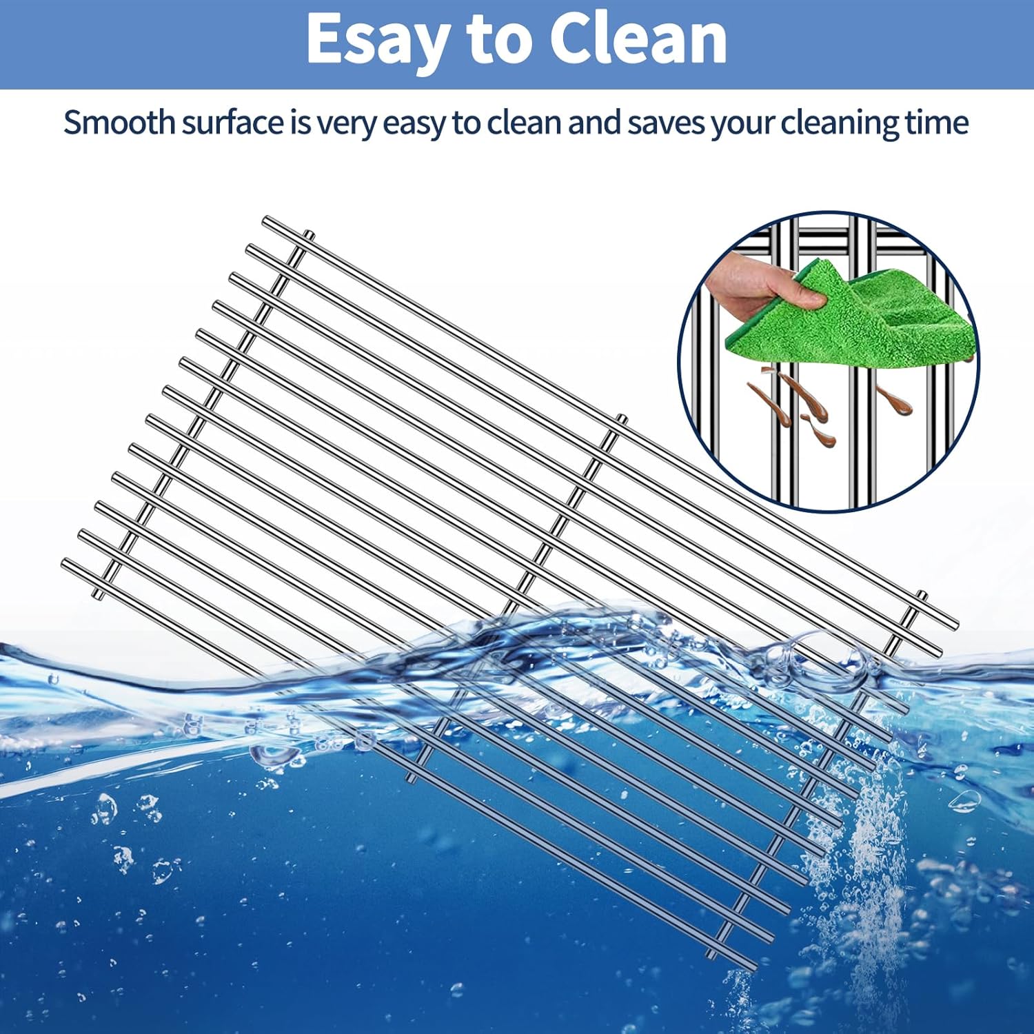 66801 Stainless Steel Grill Grates with 66032 Flavorizer Bars for Weber Genesis II E-210 S-210 GS4 Grill Parts Genesis II LX E-240 S-240 Series Gas Grills 2017 and Newer Grill Part