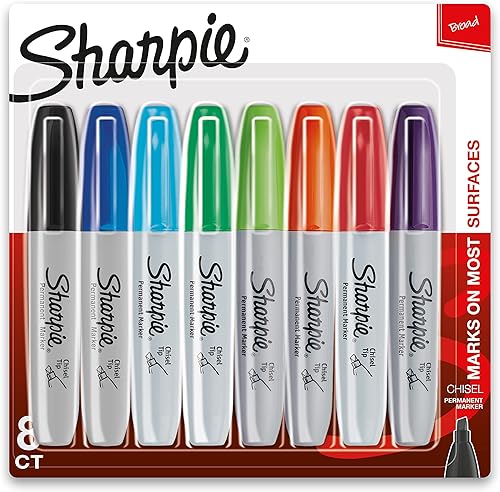 Sharpie Marcadores Permanentes, Marcadores Punta de Cincel, Colores Surtidos
