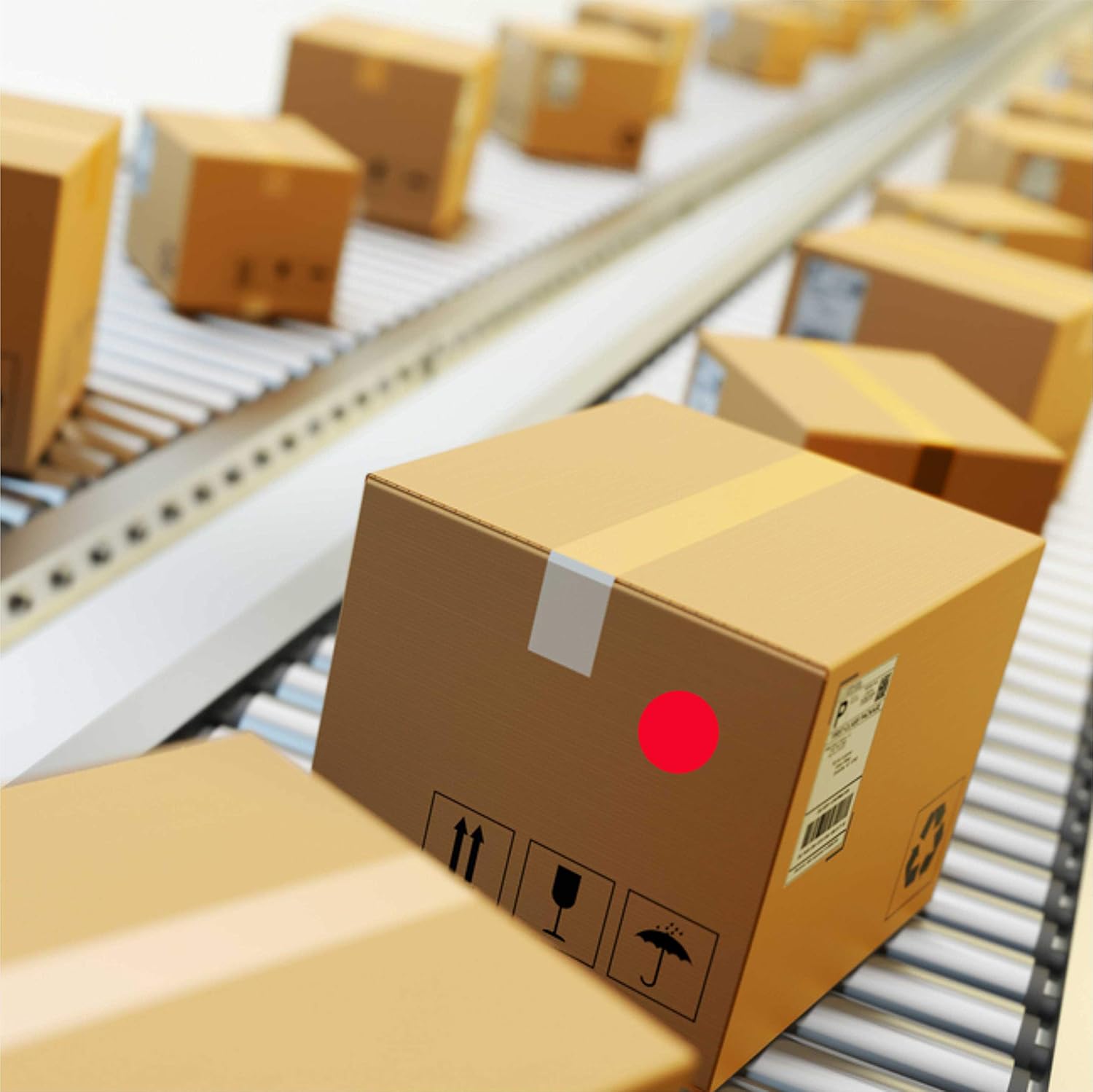 PARLAIM 1 Inch Round Permanent Adhesive Color-Code Dot Stickers,1000 per Roll dots Label Dispenser Box,Red Circle Stickers Label for Office Classroom (Red) : Office Products