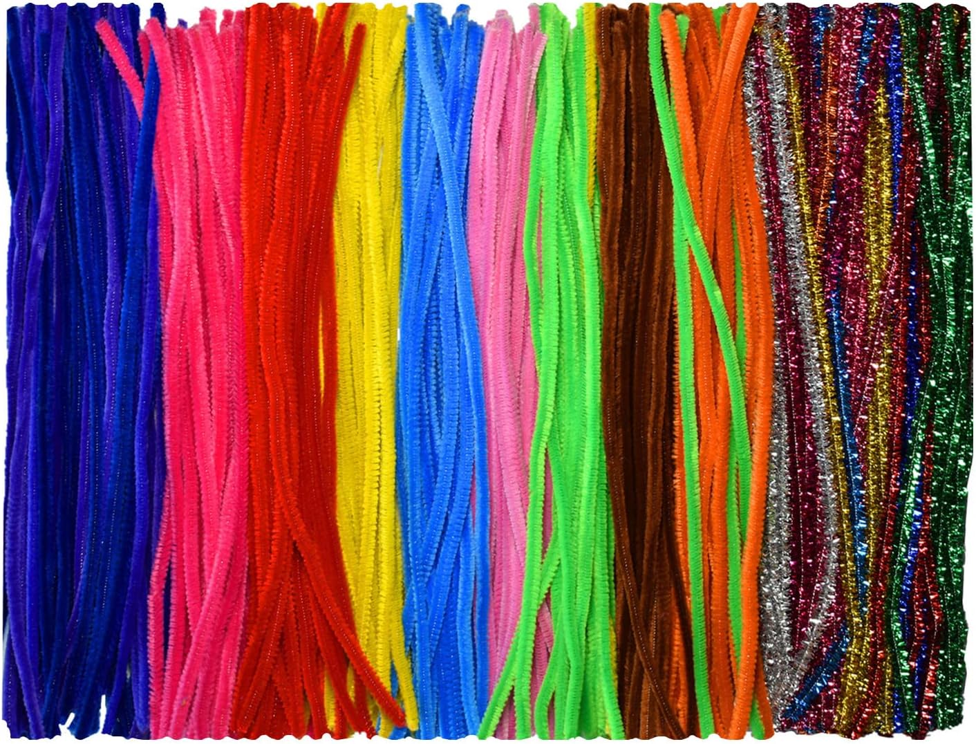 Multiple Colors Pipe Cleaners 100 Pieces Chenille Stems for DIY Art Decorations Creative Craft 6mm x 12 Inch