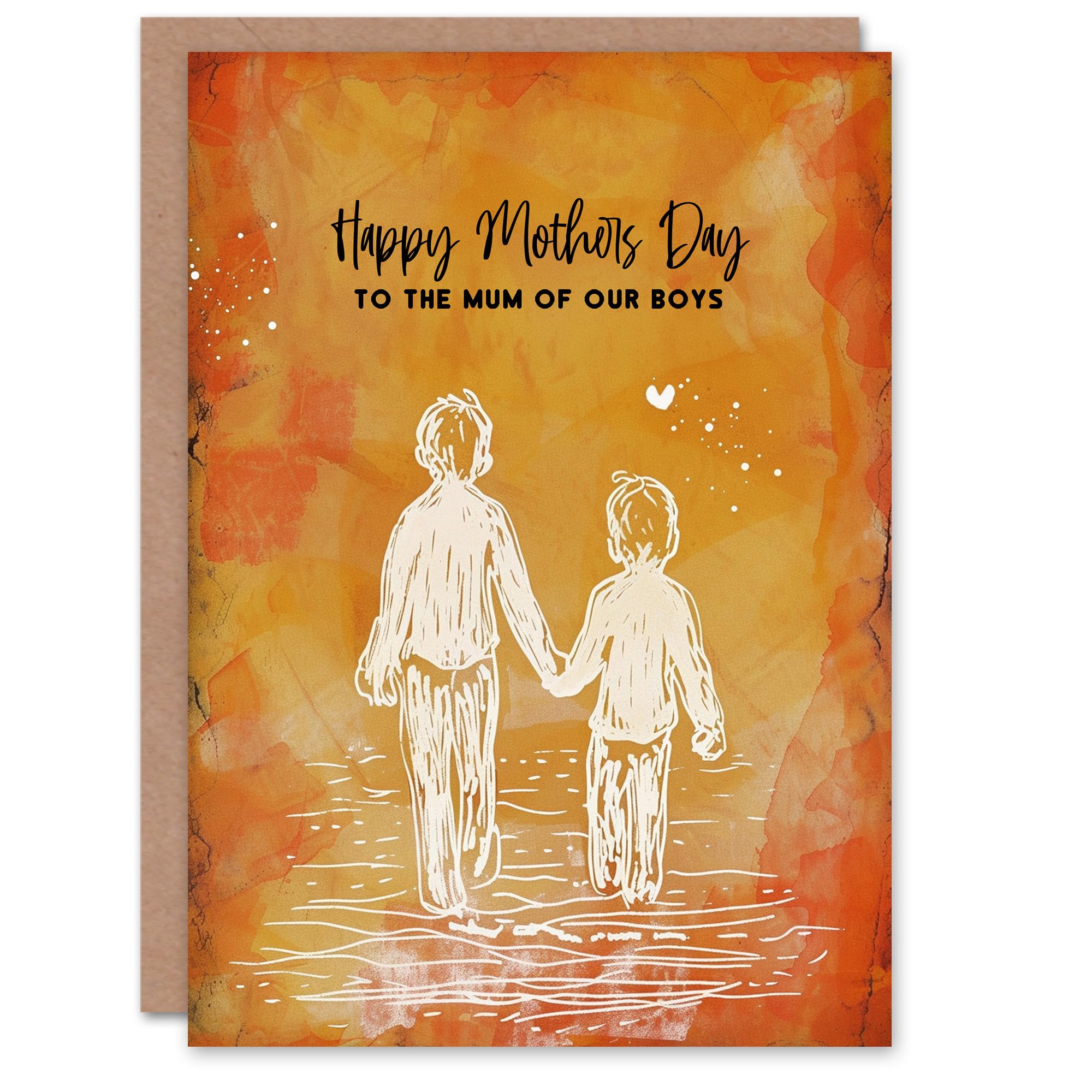 Artery8 Mother's Day Greeting Card - Mum of Boys - Orange