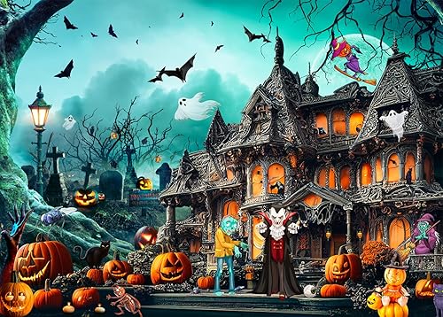 Rompecabezas de Halloween para adultos, rompecabezas de 1000 piezas para adultos, rompecabezas de 1000 piezas, rompecabezas de 1000 piezas, reloj