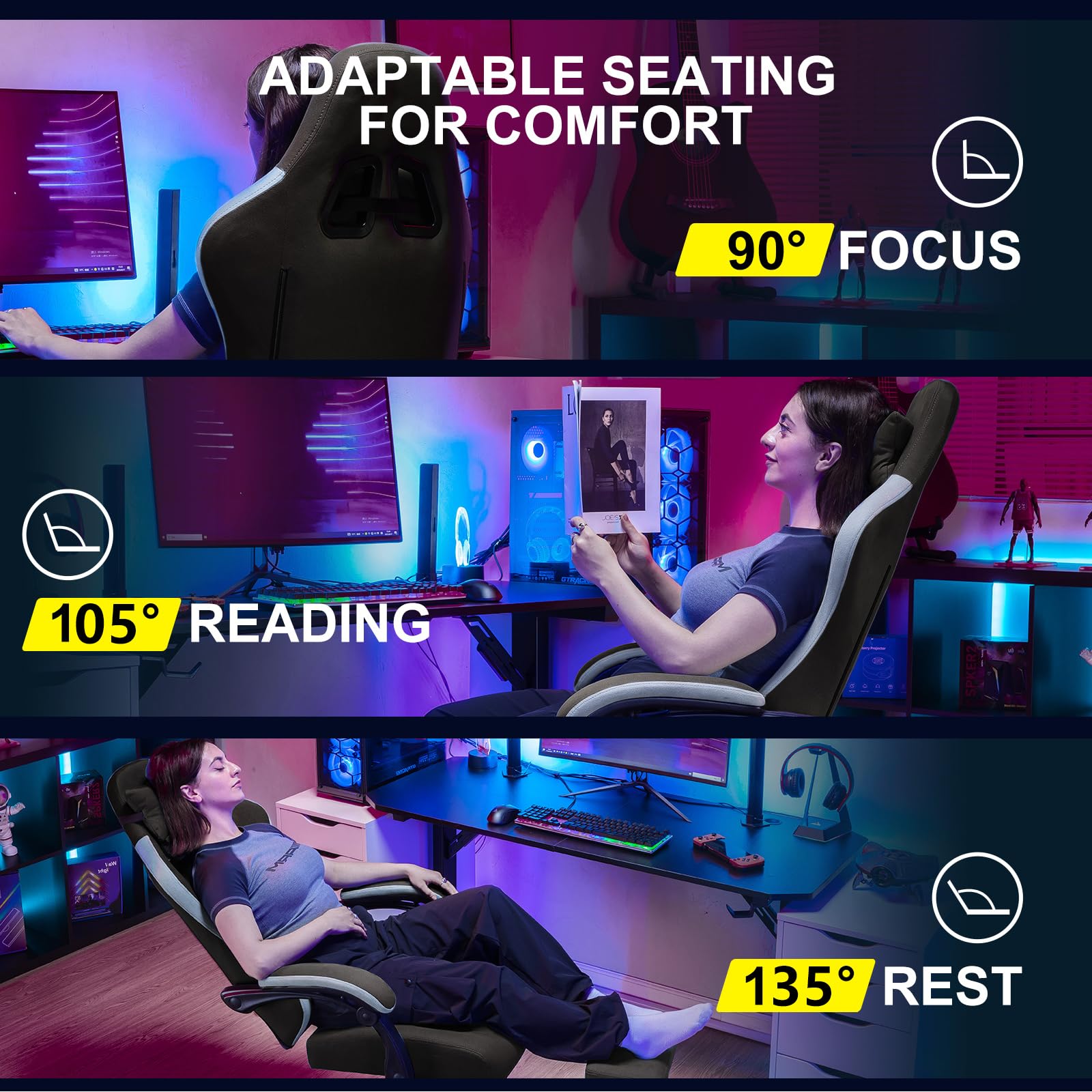GTPLAYER Ergonomiczna poduszka do gier Avec Surface na Tissu, poduszka pod głowę, połączenie i stopy repose, brun