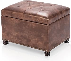 Storage Ottomans We're Absolutely Obsessed With (All on Amazon) Joveco Leather Storage Ottoman, 24