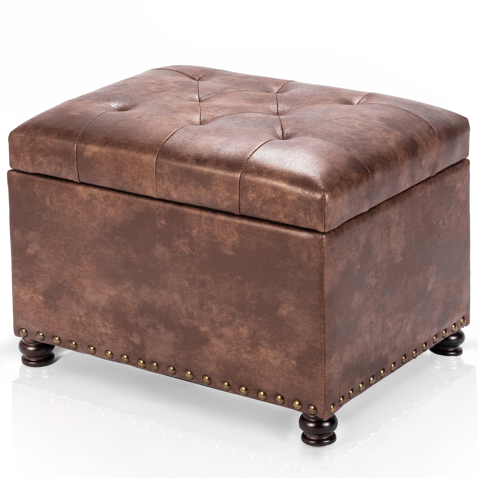 Joveco 24" Leather Storage Ottoman