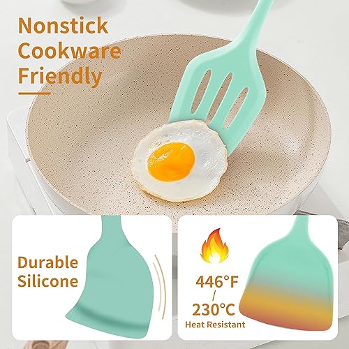 Miniatura 5 de Juego de utensilios de cocina de 18 piezas, juego de utensilios de cocina con soporte para utensilios, juego de espátula de silicona resistente al