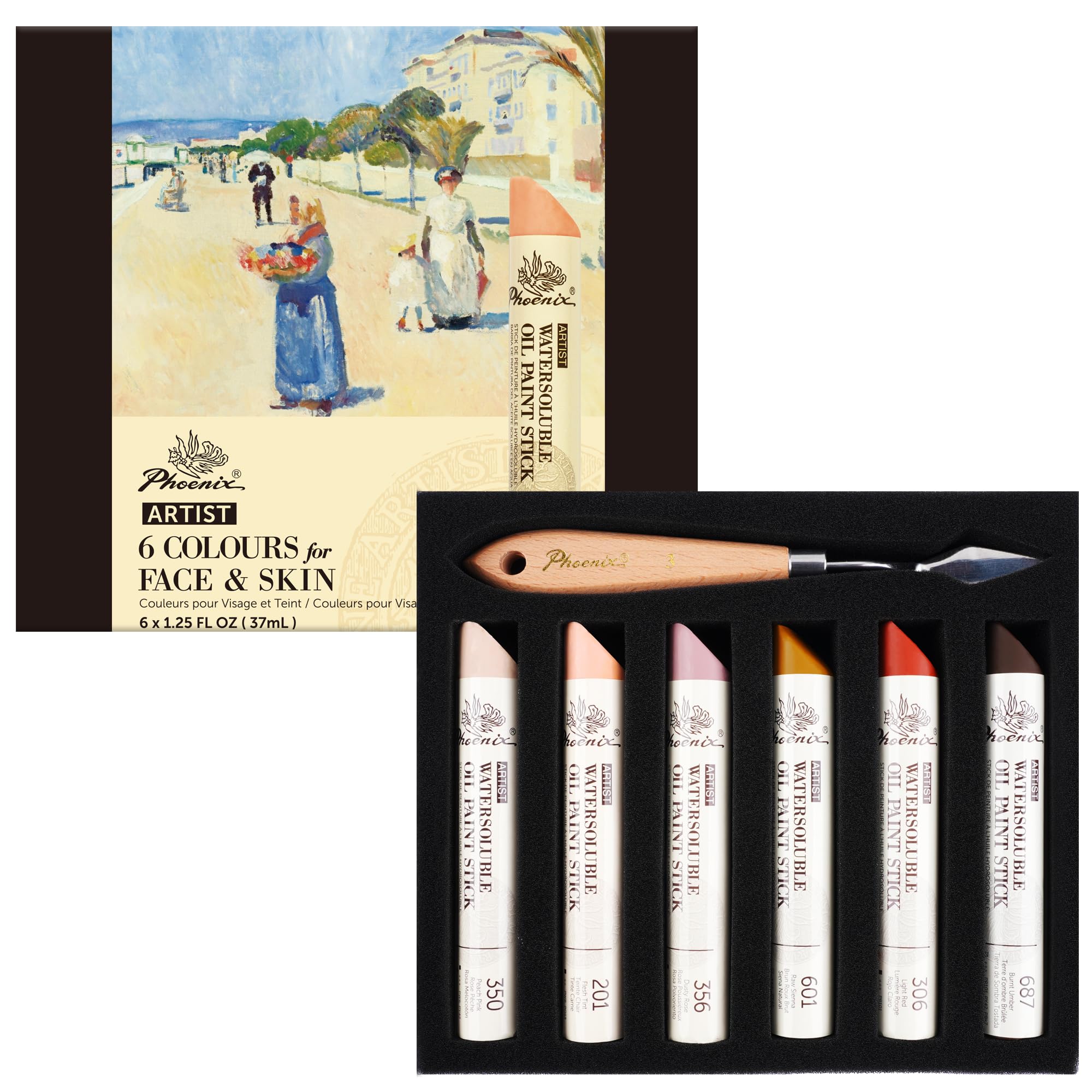 Amazon | PHOENIX 肌色 オイルパステル - 6 色セット 37ml 大容量