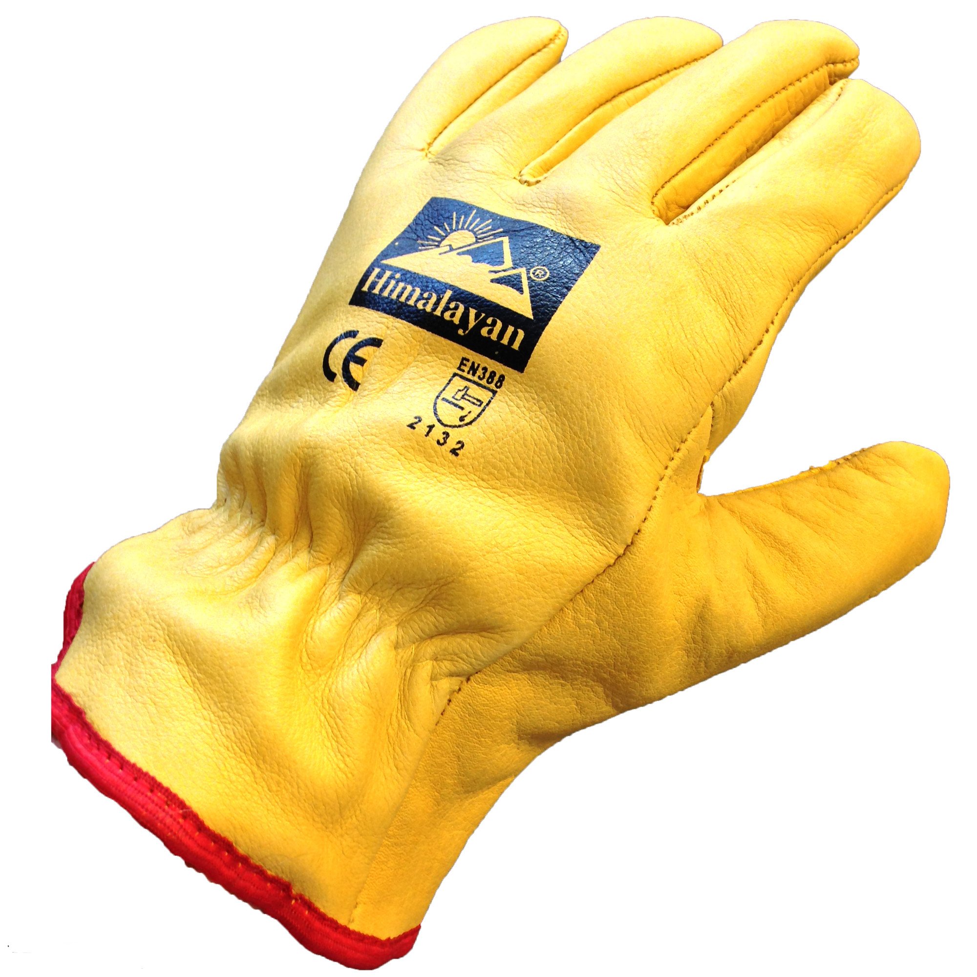 Himalayan H310 Fleece Lined Leather Winter Thermal Cold Work Drivers Gloves PPE (Size 10 - X-Large) Yellow