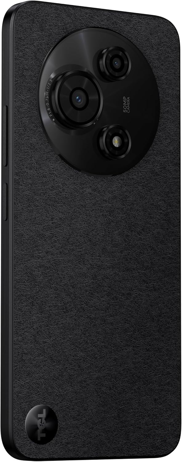 തിരികെ view of the TCL 605 smartphone, featuring the circular camera module with 50MP camera.