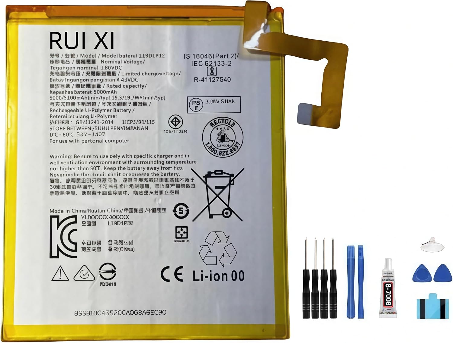 Battery compatible For Lenovo Tab M10 FHD Plus TB-X606X TB-X606F TB-X306F 10.3" 5000mAh 3.86V L19D1P32 Tablet Battery