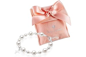 Baptism Gift for Girl: Pearl Bracelet with Sterling Silver Cross