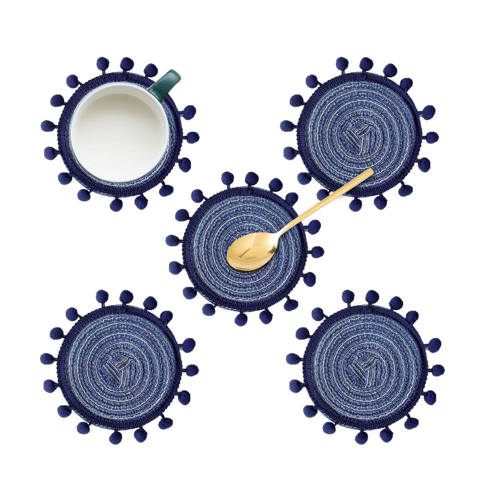 Coasters for Drinks - 5 Pieces Non-Slip Heat Resistant Absorbent Coasters Set of Aesthetic Coasters for Coffee Table Home Living Room Kitchen Office Cup Glass Bottle