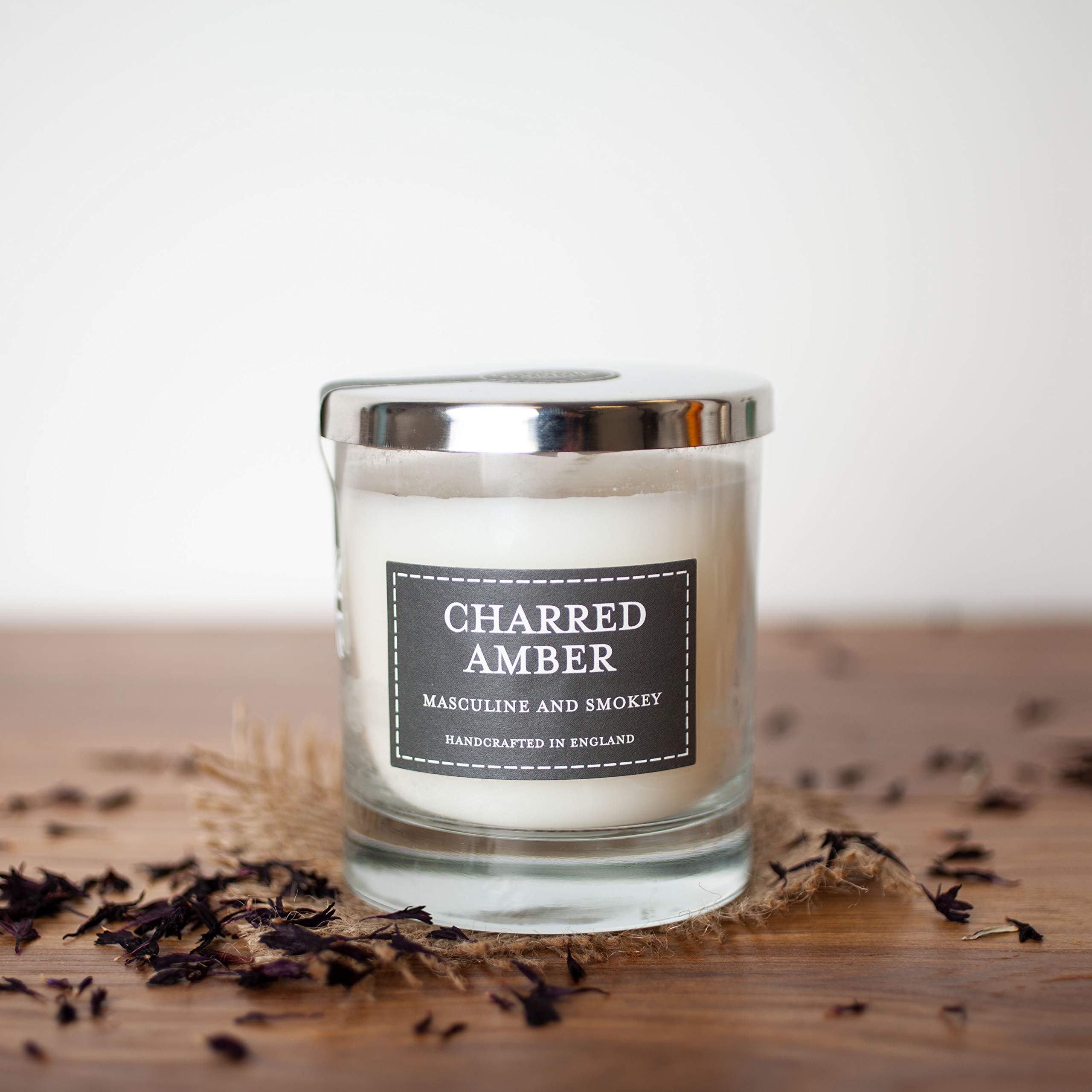 The Country Candle Company Pastels Glass Candle – Charred Amber Scented, Up to 50 Hours Burn Time