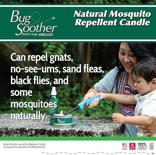Miniatura 8 de Bug Soother Candle - Vela repelente de insectos naturales, mosquitos y mosquitos, 8 onzas + botella de 1 onza de disuasorio en aerosol de insectos,