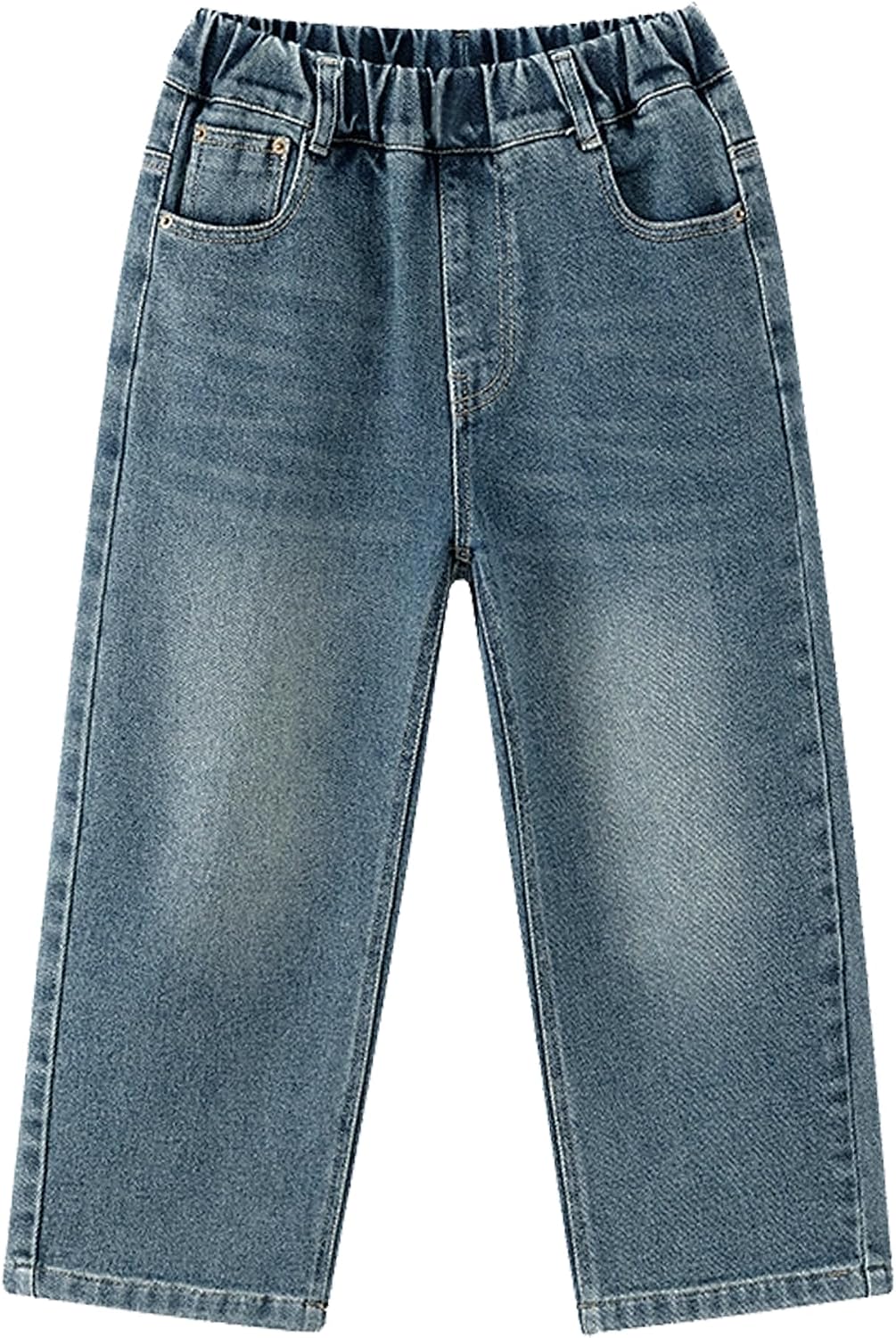 Kid Boys Baggy Jeans Elastic Waist Cargo Denim Pants Fashion Soft Cotton Trousers Straight Loose Jeans 5-14 Years
