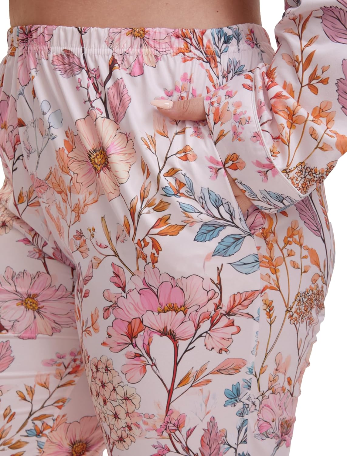 Plus Size Pajamas for Women Set Long Sleeve Button Down Pjs Sets Soft Sleepwear with Pockets - Image 6