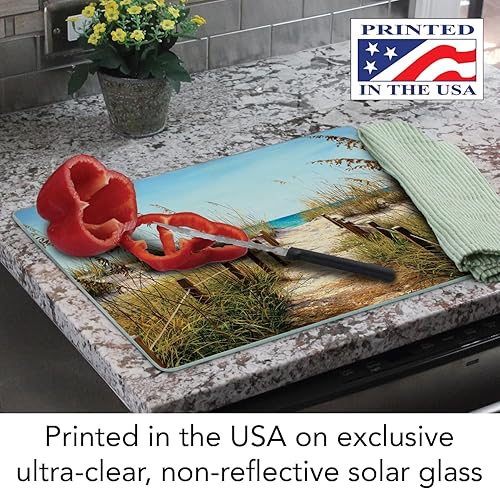 Miniatura 4 de CounterArt Path to the Ocean - Tabla de cortar de vidrio templado tolerante al calor de 0.118in, 15 x 12 pulgadas, fabricada en los Estados Unidos,