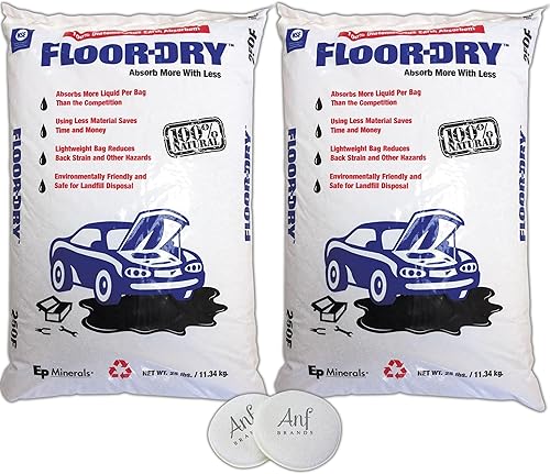 ANF BRANDS E P Minerals 9825 - Absorbente suelto multiusos (50 libras) Absorbe 11.4 galones por bolsa, almohadillas absorbentes