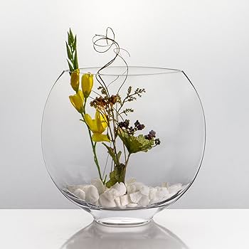 Flower vase large glass slim moon type ②