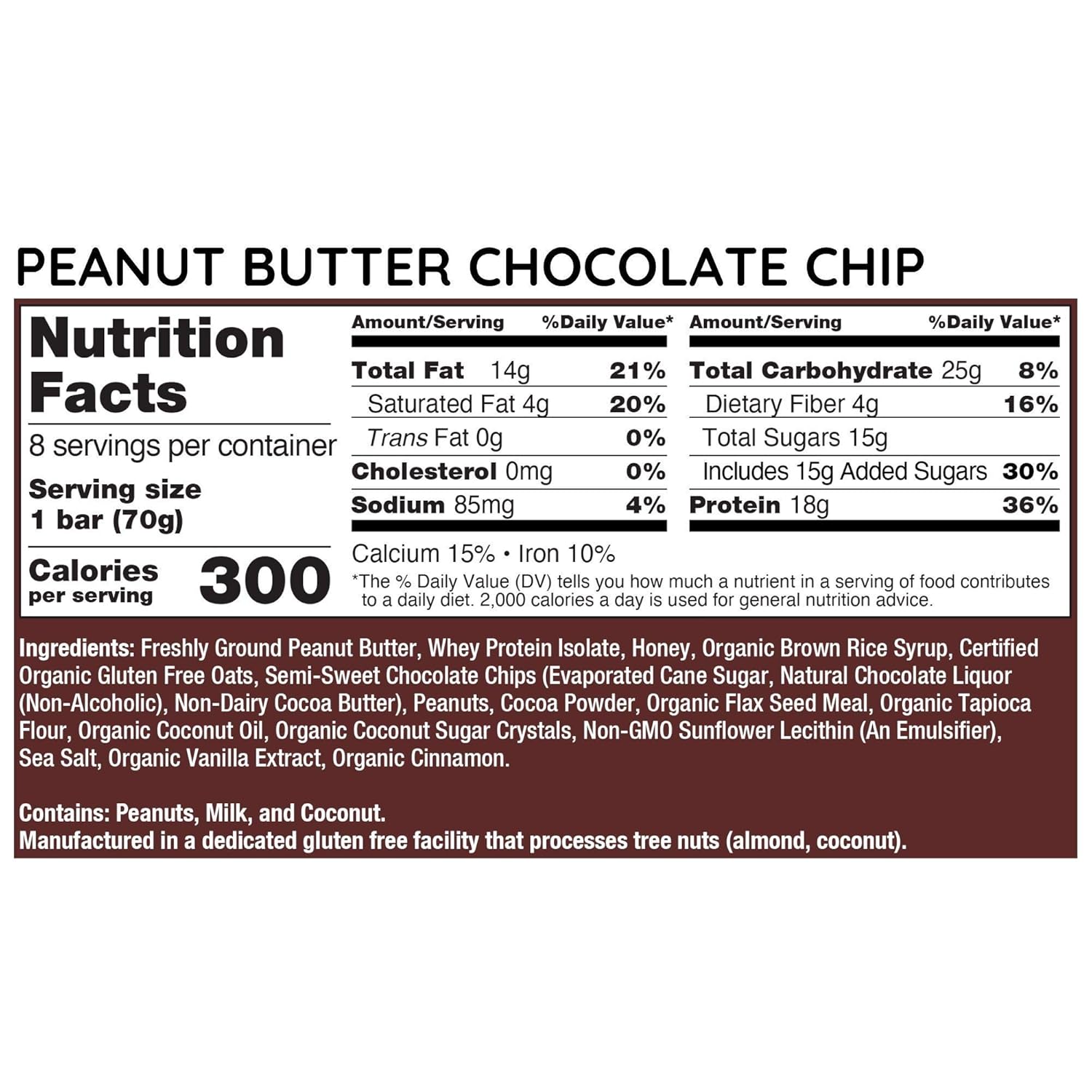 G2G Protein Bar, Peanut Butter Chocolate Chip, Real Food, Refrigerated for Freshness, Healthy Snack, Delicious Meal Replacement, Gluten-Free, 32 Count (4 Packs of 8)