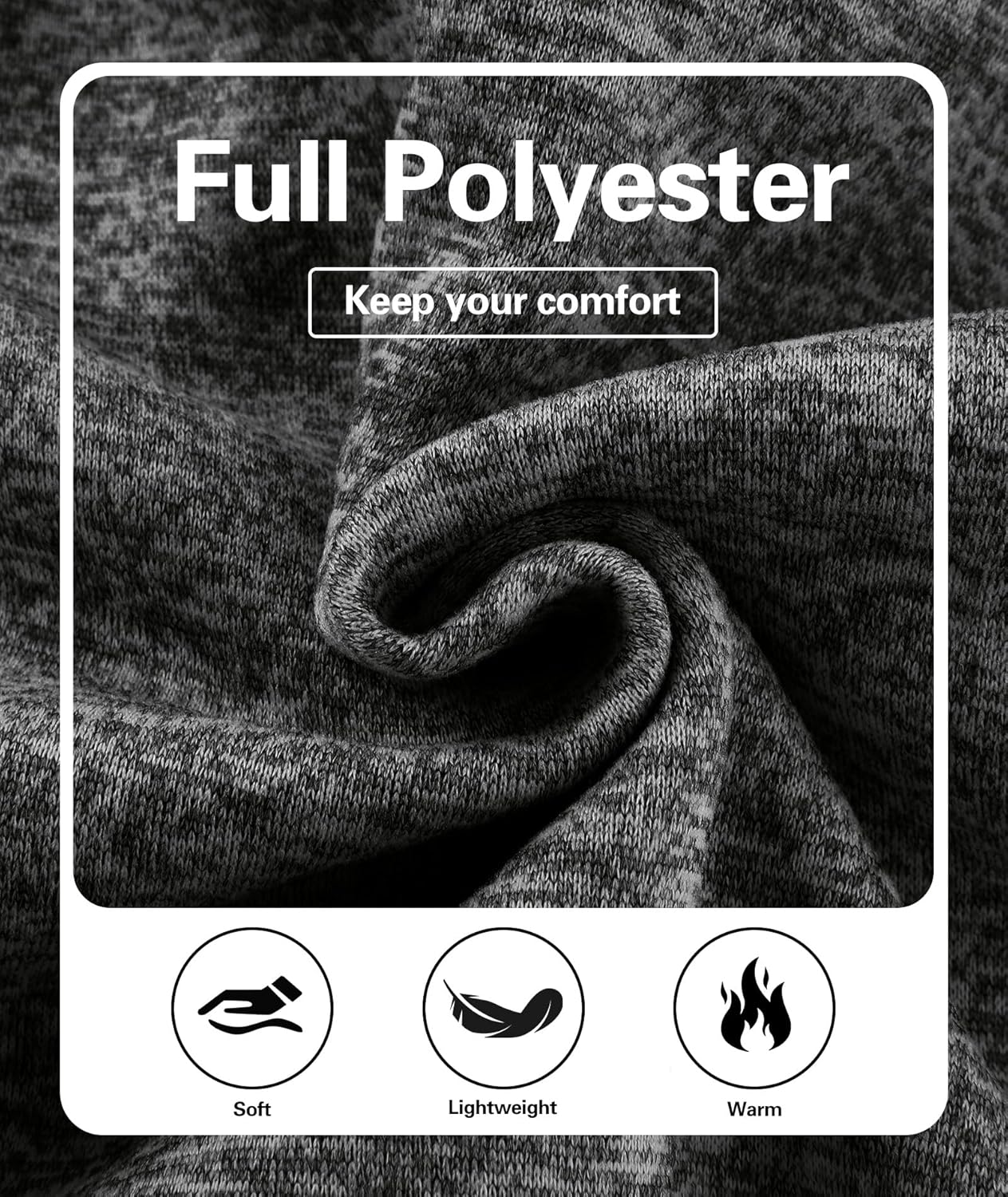 ZITY Men's Quarter Zip Pullover Mock Neck Fleece Lined Thermal Sweatshirt with Pocket Polo Sweaters - Image 4