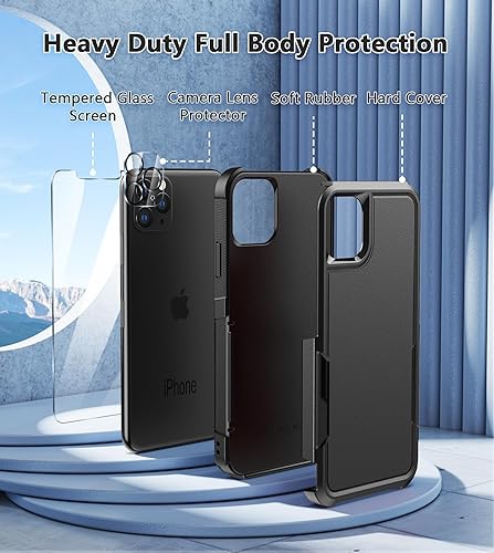 Miniatura 7 de FNTCASE Funda para iPhone 11 Pro-Max Funda protectora para teléfono de doble capa de grado militar a prueba de caídas  Protección resistente a los