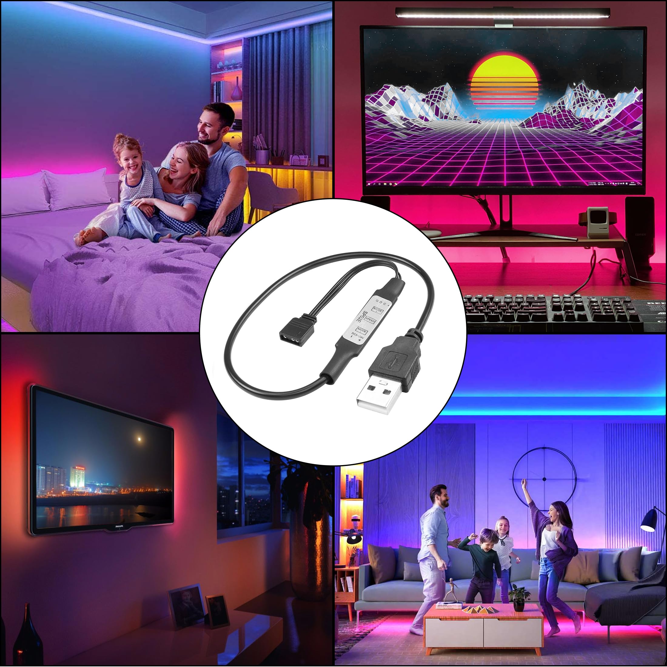 Amazon.com: YACSEJAO 5V USB LED Strip Controller 1.3FT/40CM USB to