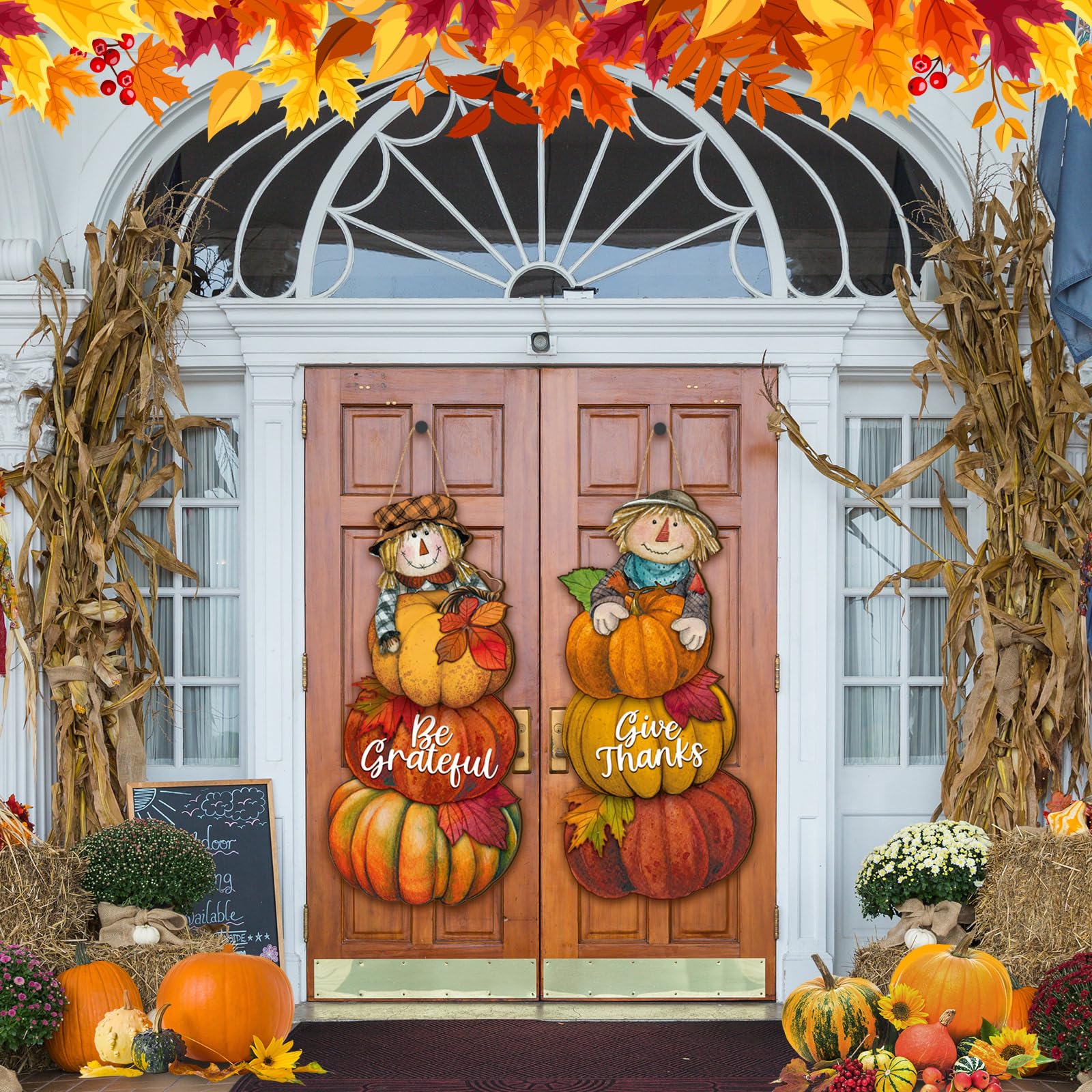 Amazon.com: Barydat 2 Pcs Thanksgiving Pumpkin Scarecrow Hanging