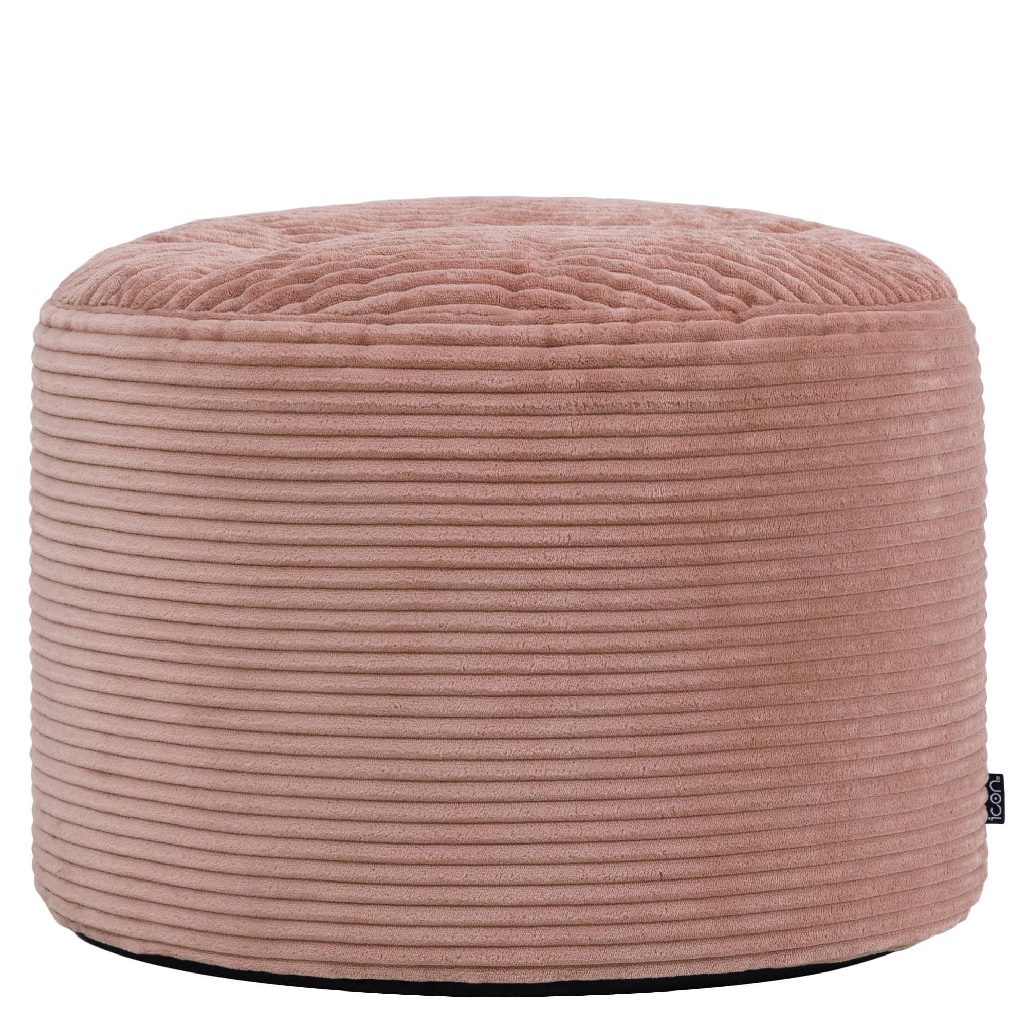 Icon Milano Jumbo Cord Round Footstool Bean BagDawn Pink from B&Q