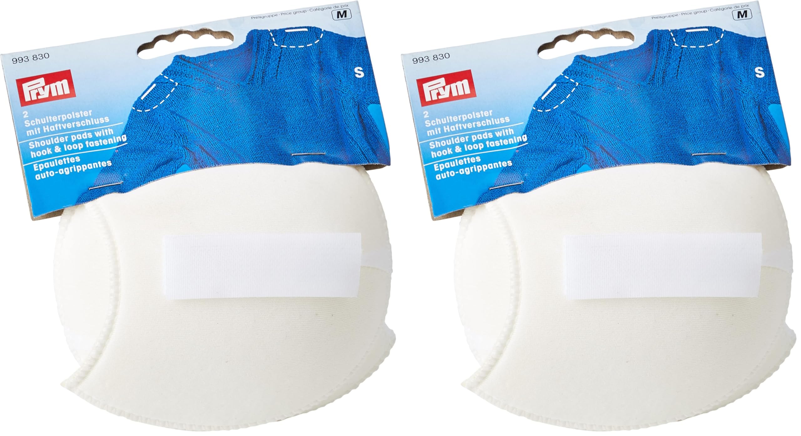 Prym PRYM_993830-1 Shoulder Pads Raglan with Hook and Loop Fastening White S