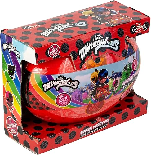 Miniatura 6 de Miraculous Caja de 13 piezas sorpresa milagrosa – Zag Heroez temática de mariquita y gato negro juguetes sorpresa con calcomanías para niños,