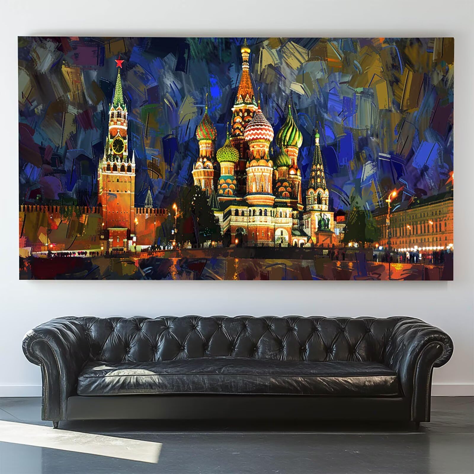 Pintar por Numeros Adultos Plaza Roja, Pintar por Numeros Niños Kit Manualidades Adultos Paisaje Cuadros para Pintar por Numeros Pintura Acrílico, Cuadros Decoracion Salon Modernos 80X160cm 7w-N-S