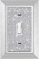 Vista 11 de Cubierta de placa de pared de diamantes de imitación plateados brillantes, cubierta de interruptor de luz de palanca doble, cubierta de salida