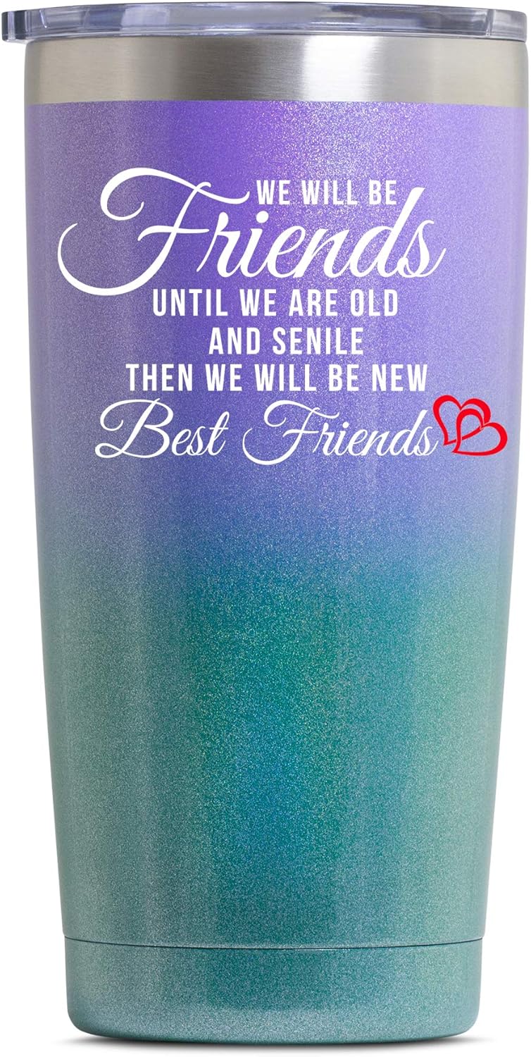 Amazon Crazy 🔥 Deals Friendship Gifts For Women - 20 Oz Insulated Stainless Steel Tumbler W/lid Straw | Personalized Friendship Christmas Bday Gift Ideas For Women Best Friend | 30th 40th 50th 60th Birthday Gifts for BFF