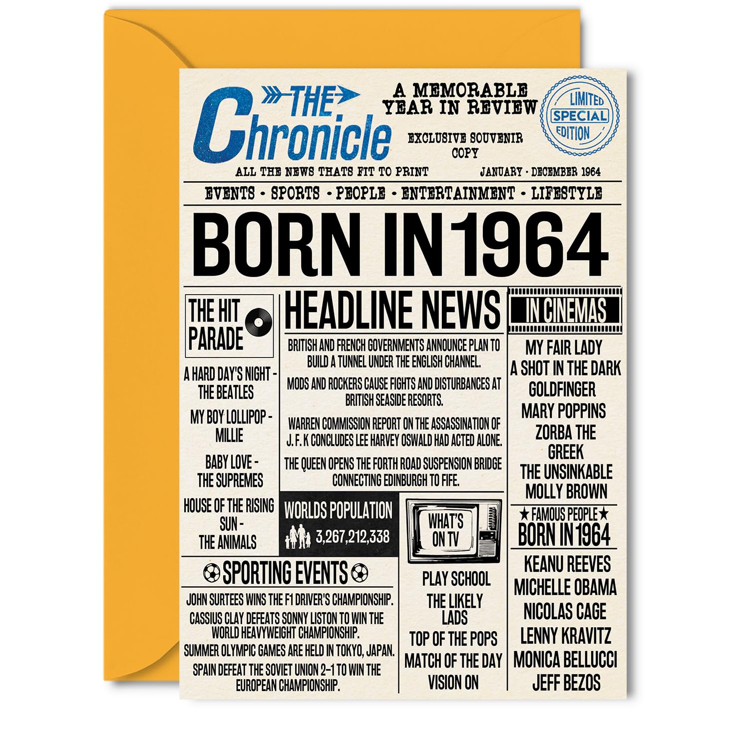 19th Birthday Cards for Men Women - Born In 2007 Newspaper - Happy 19 Birthday Card for Son Daughter Cousin Vintage Retro Back In 2007, 145mm Bday Greeting Cards — view 281