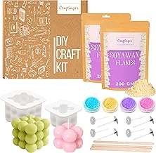 Craftinger DIY Bubble Candle Making Kit with 400gm SOYA Wax | 2 Different Size Silicon Molds | 4 Pigment | Wicks & Sticks | Beginner Kit for Kids & Adults | Ideal for Birthday Gifts, Craft Lover
