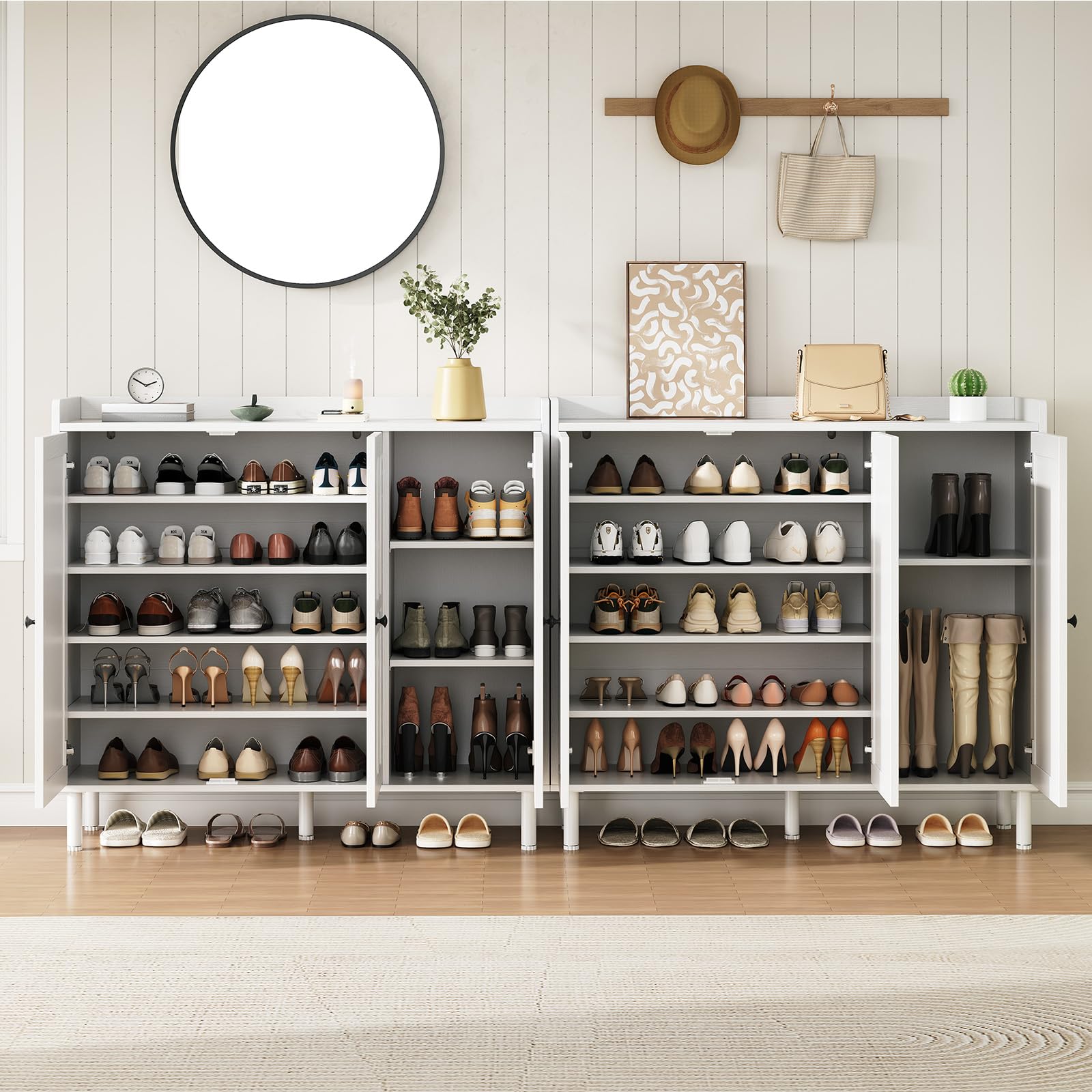 Best White Shoe Cabinet 2026: 5 Entryway Picks Compared 2 ONBRILL Shoe Cabinet with 3 Doors & Adjustable Shelves for Entryway(White) — product photo