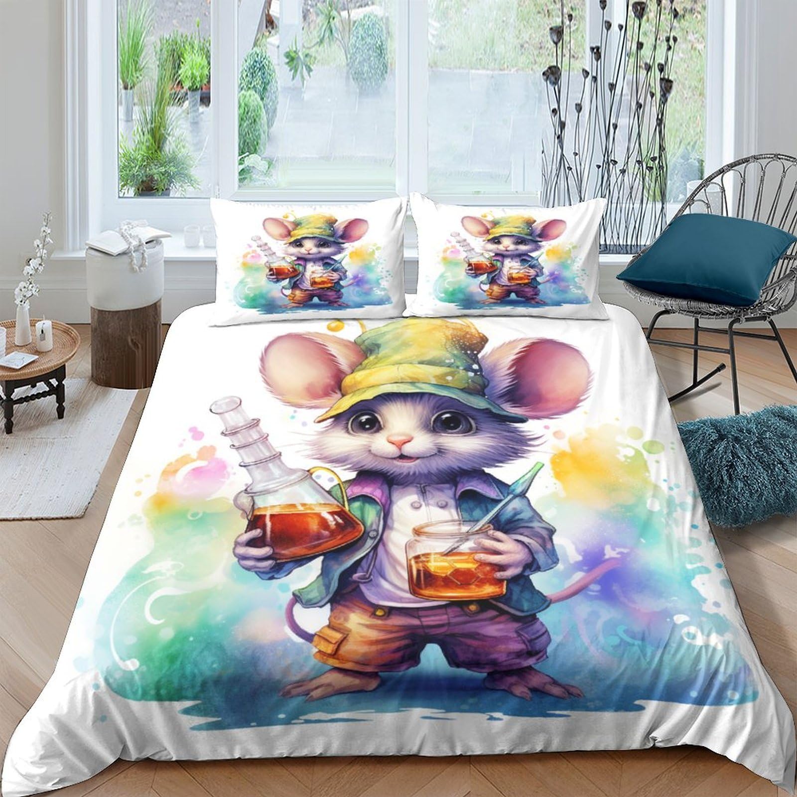 Housse de couette motif rats 3D pour relooker une chambre d'ado garçon ou fille