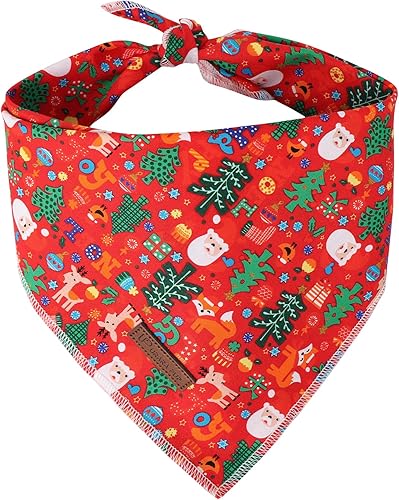 Bandana de Navidad para perro, bufanda triangular para árbol de Navidad para perros pequeños y medianos, pañuelo de algodón para mascotas para