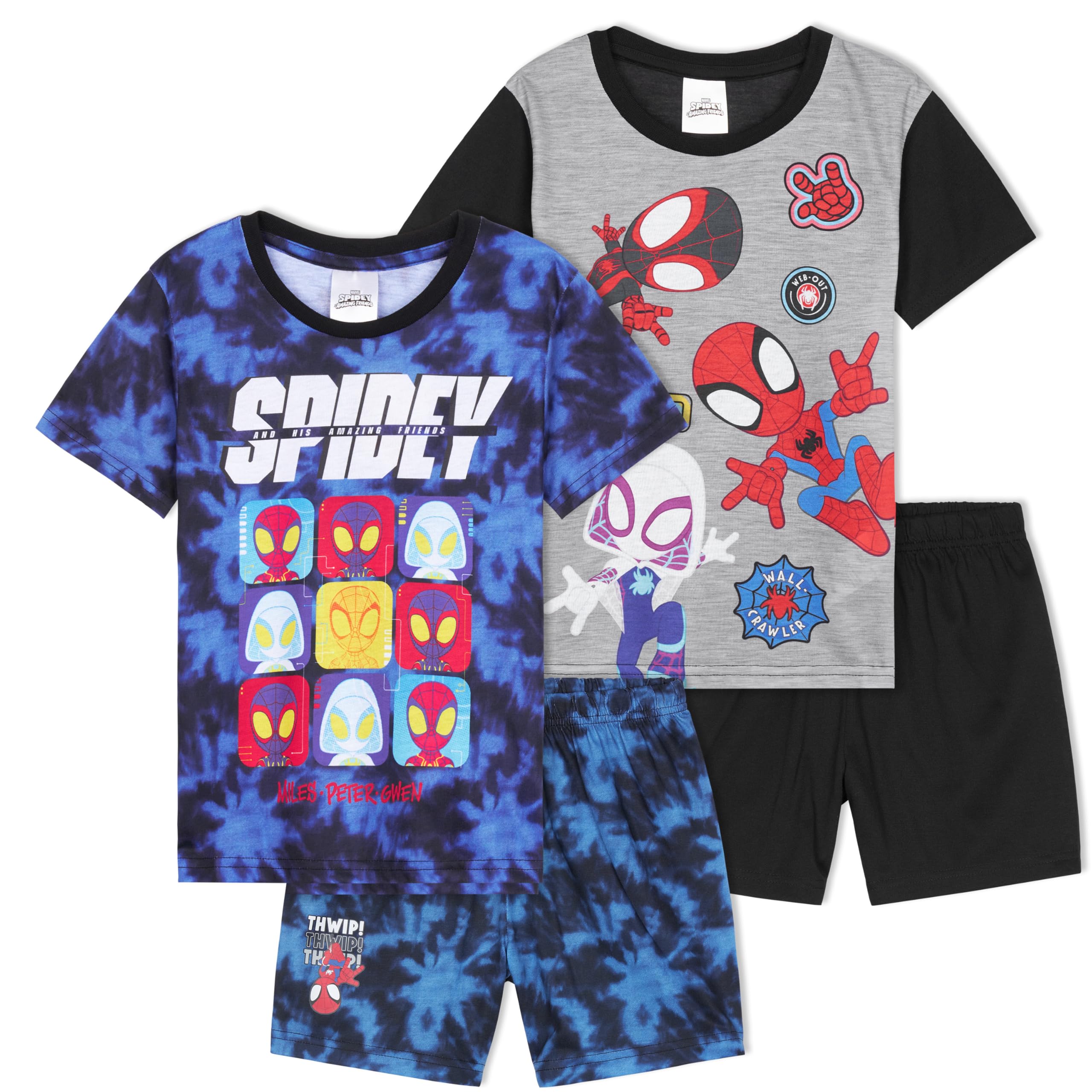 Get Trend Boys Multi Spidey Marvel Spidey And His Amazing Friends Pyjama Set, 2 Pack Half-Sleeve T-Shirt & Short Pj Bottoms, Kids Nightwear Clothes (3-4 Years, 2 Pck)