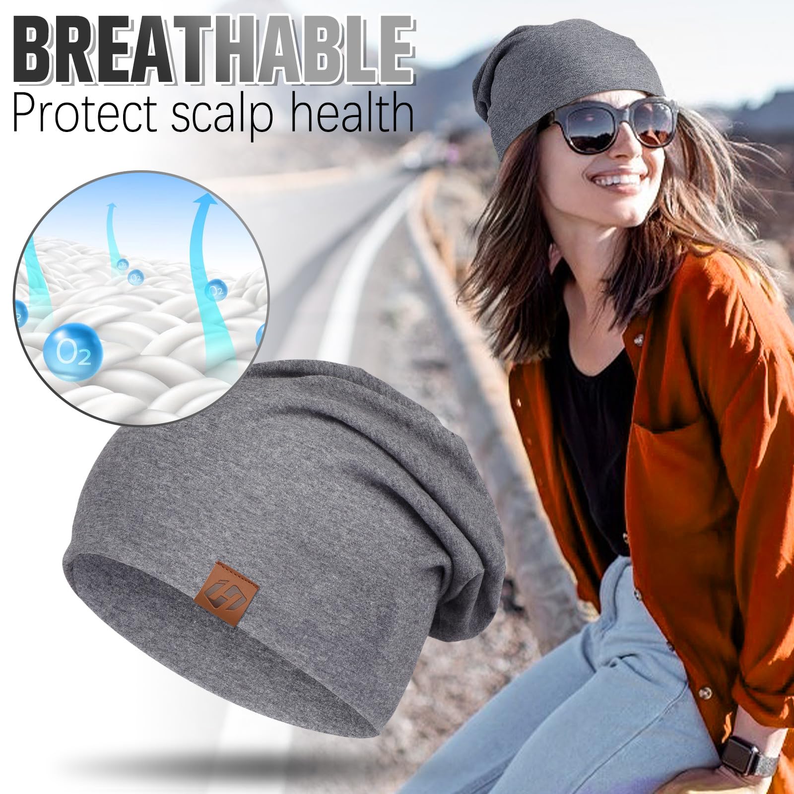 GXCROR - Berretto unisex, in cotone, morbido e sottile, leggero, traspirante, per tutte le stagioni