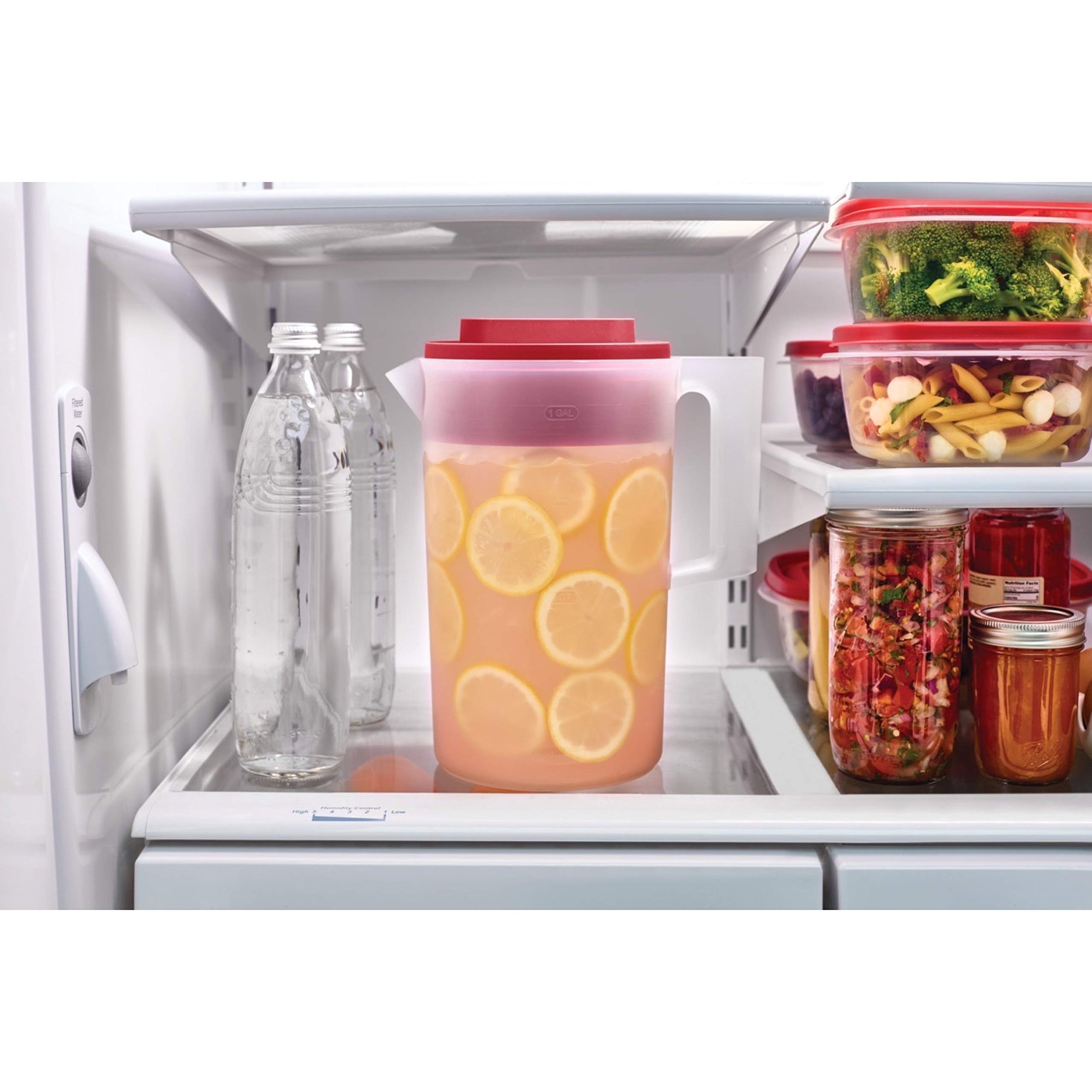 Rubbermaid 2130688 Simply Pour, jarra de plástico con tapa multifunción premium, transparente