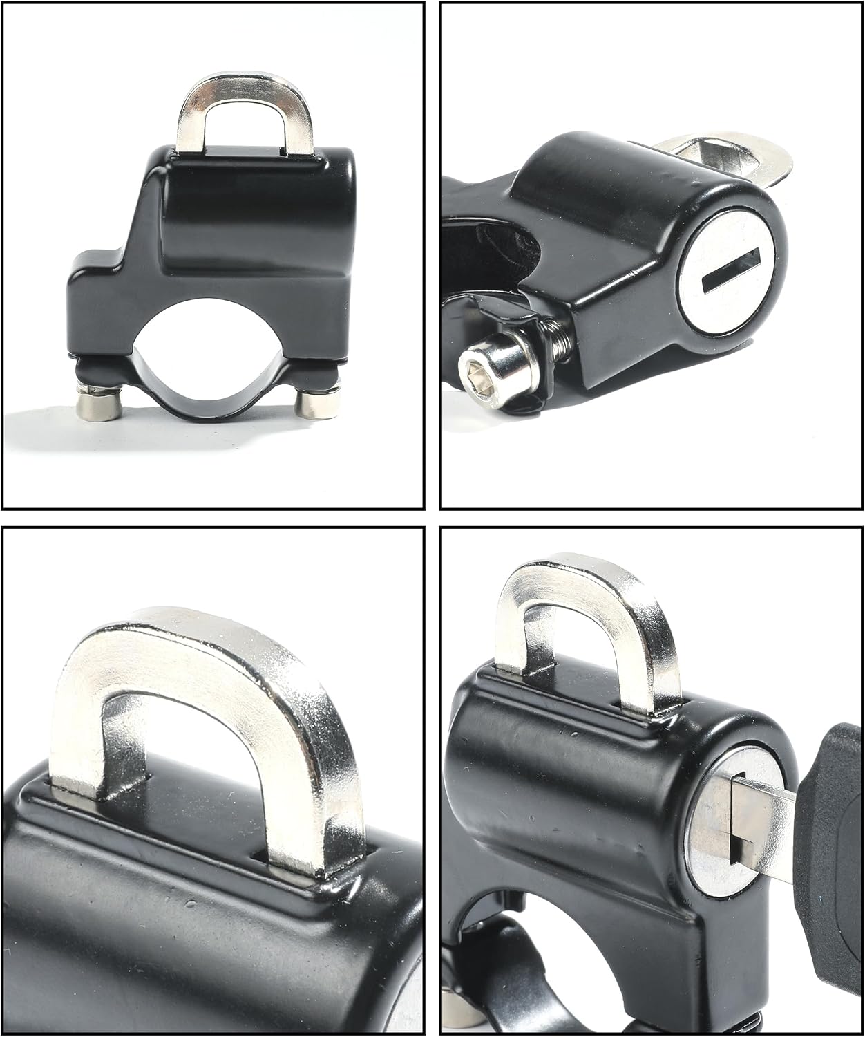 bylikeho 2Pcs Motorcycle Helmet Lock,Motorcycle Helmet Accessories Car Accessories Universal Helmet Lock Anti Theft,Helmet Security Lock with Keys,Helmet Locks for 22-28mm