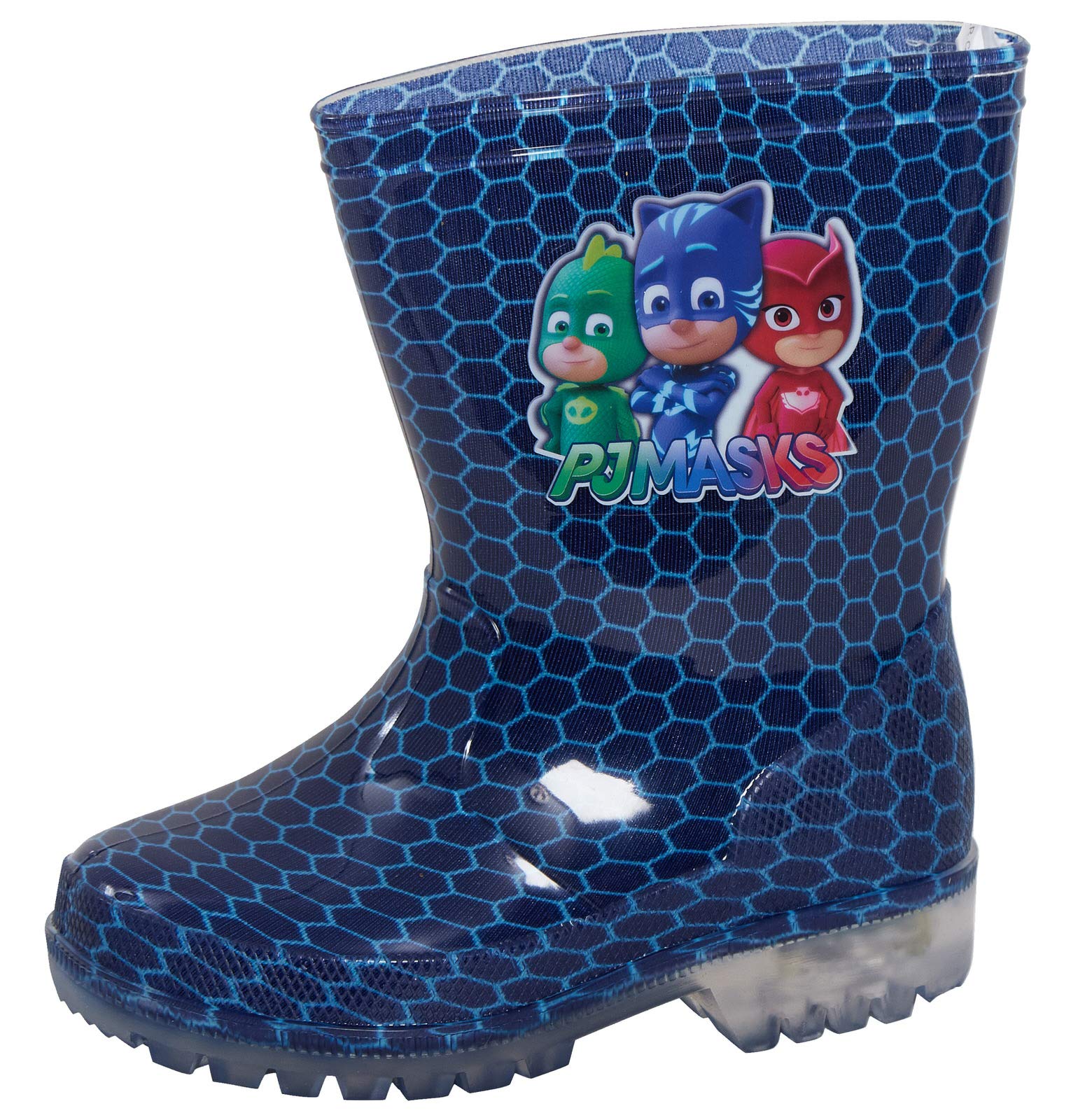 PJ Masks Boys Light Up Wellington Boots Kids Flashing Wellies Rain Snow Shoes